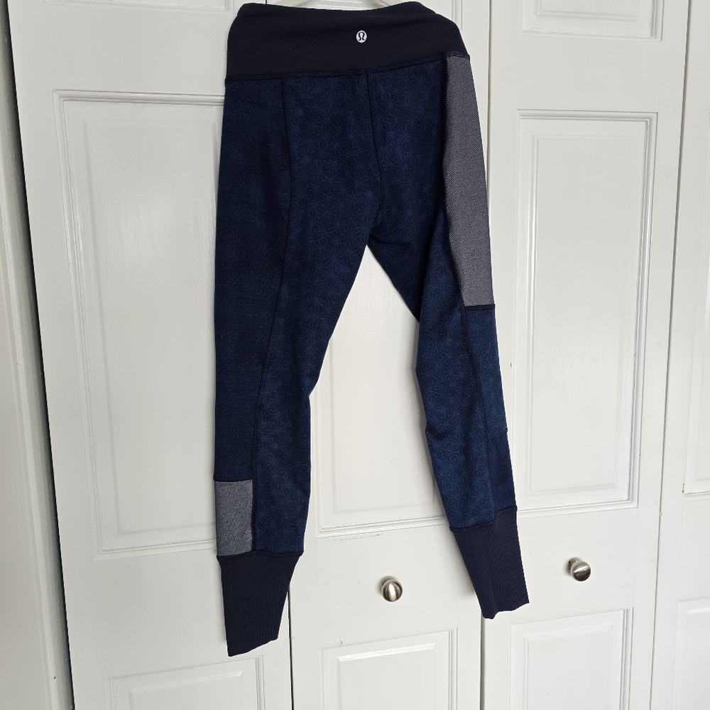 Lululemon blue patchwork jogger legging